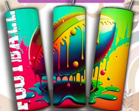 Football Tumbler Wrap  , Football Mom 20 oz Skinny Tumbler Sublimation Design