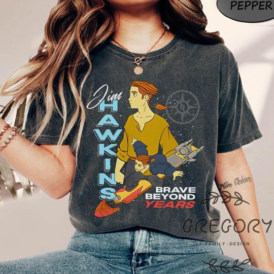 Disney Jim Hawskin Double Portrait Brave Beyond Years Comfort Colors Shirt, Disney Treasure Planet Shirt, WDW  Disneyland Trip Outfits