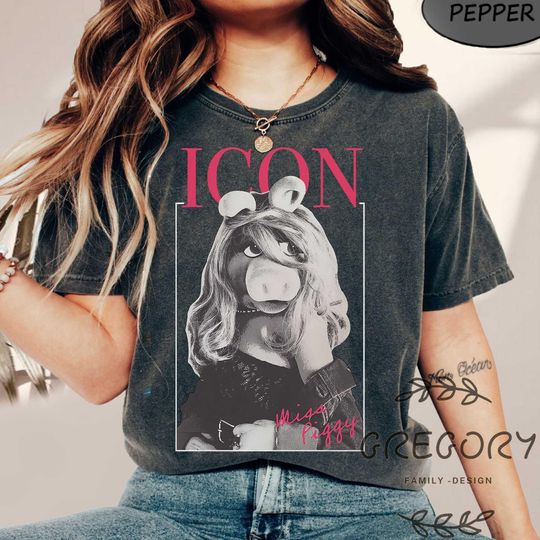 Disney Muppets Miss Piggy Icon Poster Comfort Colors Shirt, Vintage Disney Muppet Show Shirt, TV Series Shirt, Disney The Muppets Shirt