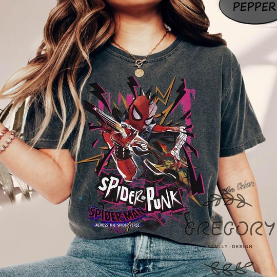 Retro Spider Punk Comfort Colors Shirt, Spider-Man Across the Spider-Verse Shirt, Spider-Man 2024 Shirt, Marvel Fan Gift