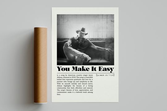 Jason Aldean You Make It Easy Poster | Minimalist Music Poster | Vintage Retro Art Print | Custom Poster | Wall Art Print | Home Decor
