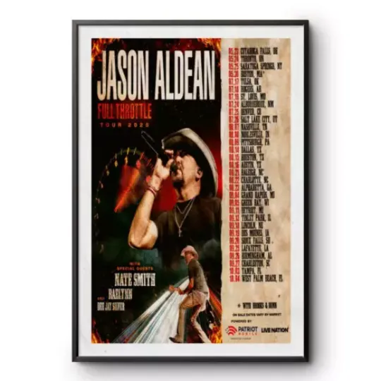 Jason Aldean Fall Throttle Tour 2025 Poster