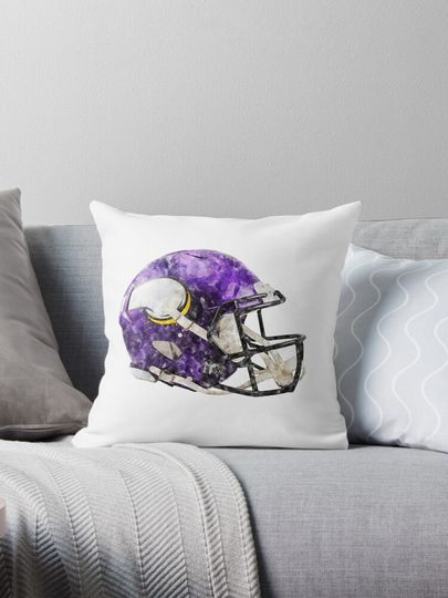 Minnesota Vikings Watercolor Helmet Pillow