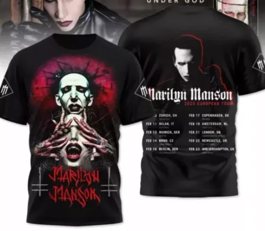 Marilyn Manson 2025 European Tour T-Shirt 3D