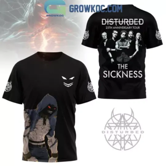 Disturbed 25th Anniversary The Sickness 2025 Tour T-Shirt 3D