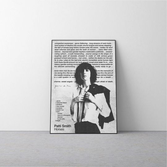 Patti Smith Horses Poster | Retro 70s Punk Music Wall Art