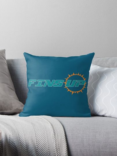 Fins up - Miami Dolphins - American Football - Fan Art Pillow