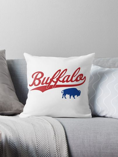 Vintage Bills Mafia NY Buffalo Football New York Sports Gift Pillow