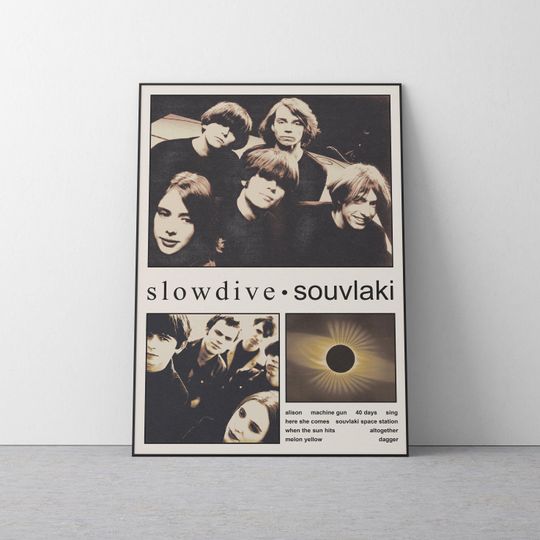 Slowdive Souvlaki Poster | Retro 90s Shoegaze Album Print