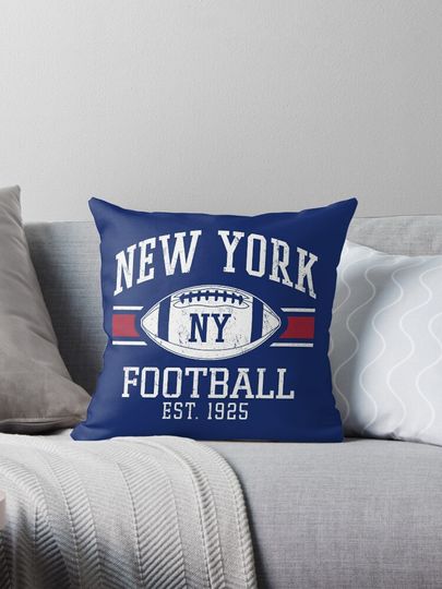 Vintage New York Football Team Retro NY Giants Goalline Sport Pillow