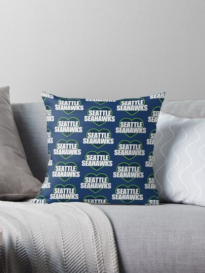 Seattle Seahawks Heart Pillow