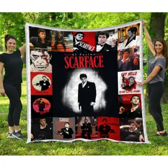 Scarface Quilt, Gangster Movies Quilt Blanket
