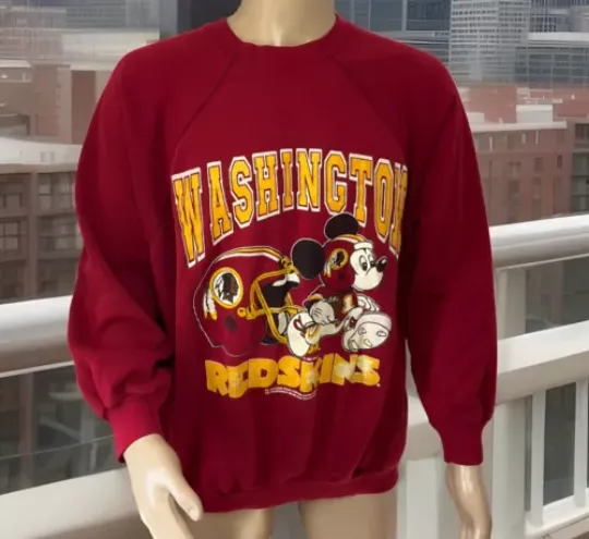 Vintage Redskins football Sweatshirt Disney Washington 80s Mickey Artex Single Stitch