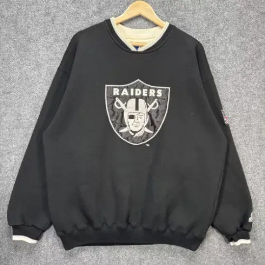 Vintage Los Angeles Raiders Sweatshirt Mens XL Black 90s Starter football Football