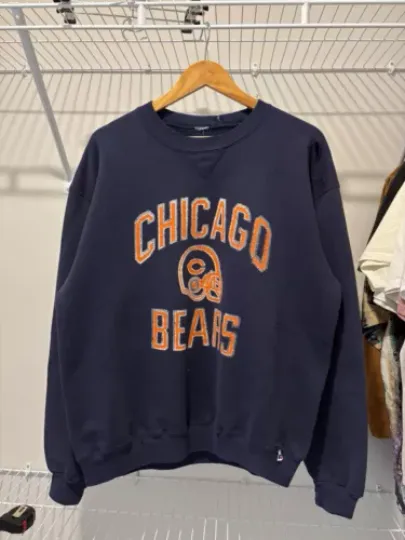 Vintage Chicago Bears Sweatshirt Mens XL Navy 90s football Football Helmet Russell