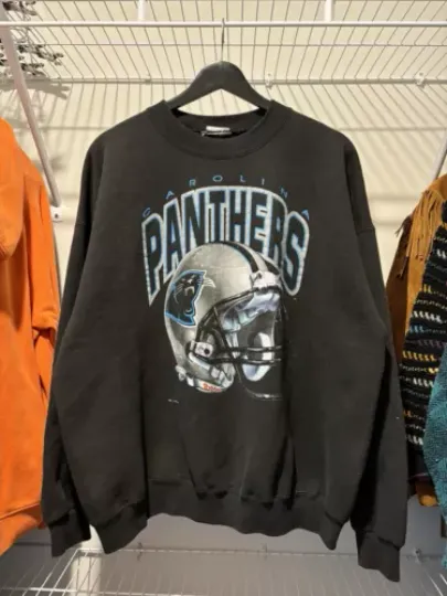Vintage Carolina Panthers Sweatshirt Mens XL  Black 90s football Football 1993 USA