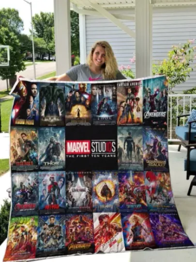 Marvel Movies Quilt Blanket, Gift For Fans