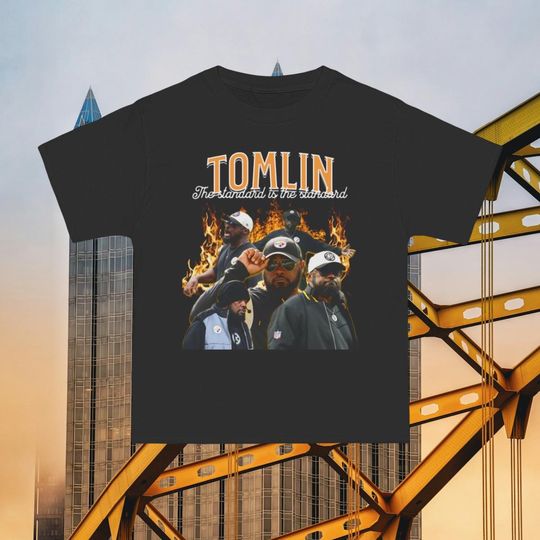 Pittsburgh Steeler Retro 90s Yinzer T-Shirt, American Football Tee, Steel City 412 Fan Shirt, Mike Tomlin Steeler Shirt, Black & Gold Tee