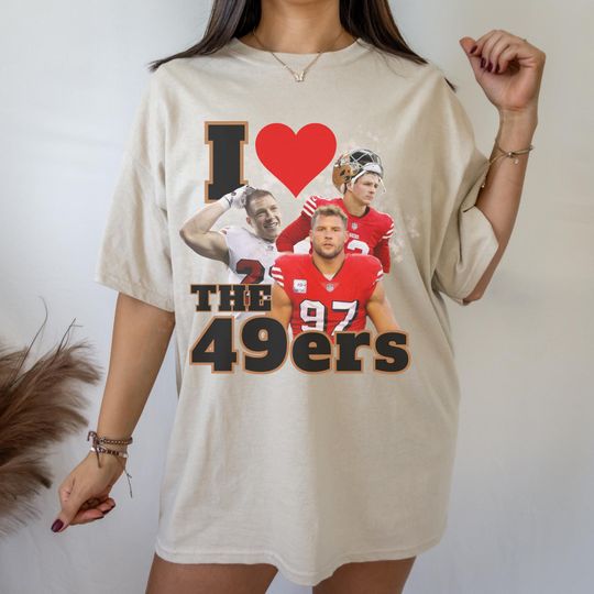 I love the 49ers Nick Bosa Christian McCaffrey Brock Purdy Tshirt, Bootleg San Francisco Shirt, football Vintage y2k Merch, Niners Football gear