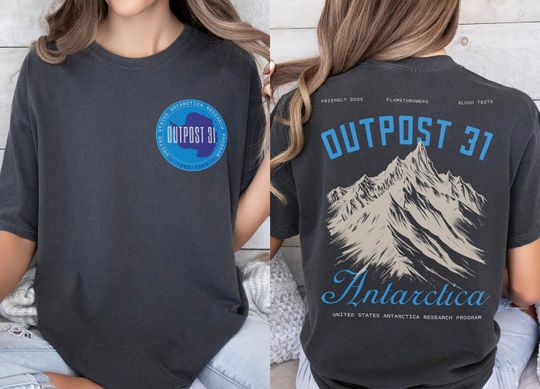 The Thing Movie Graphic T-Shirt, Retro Outpost 31 Logo 80s Horror Movie Tee