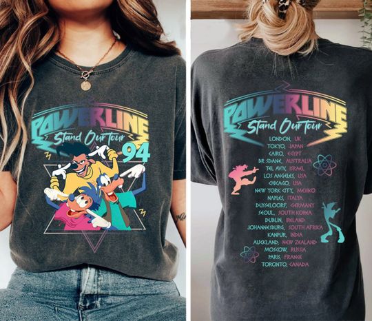 Retro 90s Goofy Movie Comfort Colors Shirt, Max Goofy Roxanne Powerline Shirt, Disney World Tour Shirt, Goofy Movie Shirt, Disney Group