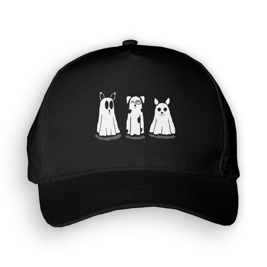 Spooky Ghosts Dogs Snap Back Twill Cap | Halloween | Costume | Trick or Treat | Made To Order With Love
