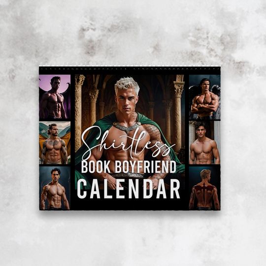 Shirtless Book Boyfriend Calendar 2025 ACOTAR Throne Of Glass Fourth Wing Haunting Adeline Merch SJM Gifts Crescent City Rhysand Cassian