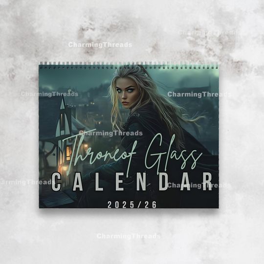 Throne Of Glass Wall Calendar 2025 TOG Merch SJM Gifts Sarah J Maas Merch Manon Blackbeak Rowan Whitethorn Booktok Merch Bookstagram