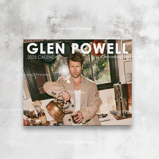 Glen Powell Calendar | Glen Powell Gift | Glen Powell Christmas | Glen Powell Fan | Glen Powell Birthday | Glen Powell Merch | 2025 Calendar