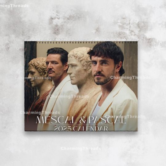 Pedro Pascal Paul Mescal 2025 Wall Calendar Planner, Celebrity Merchandise, Celebrity Crush Merch, Unique Holiday Gift, New Year 2025