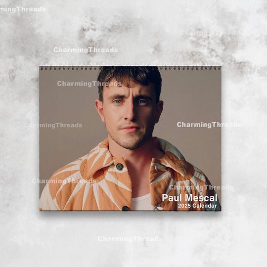 Paul Mescal 2025 Wall Calendar Planner, Unique Holiday Gift, Fan Gift, New Year Gift, Paul Mescal Celebrity Merch, Celebrity Crush Merch