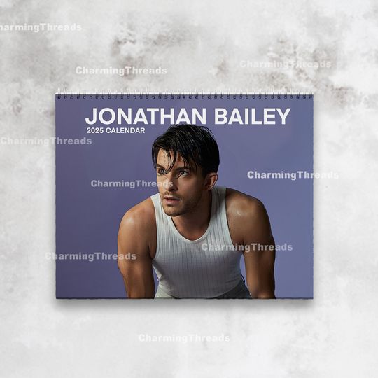 Jonathan Bailey Wall Calendar 2025 - Jonathan Bailey Merch for Fan | Home Decor, Office Decor - New Year Fan Gift, Unique Holiday Gift