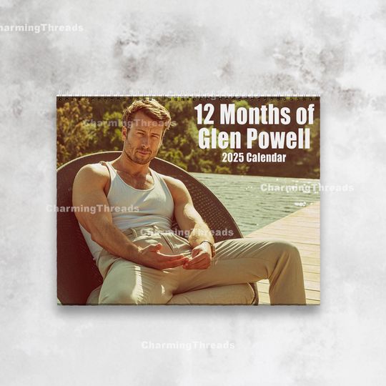 Glen Powell Calendar | Glen Powell Gift | Glen Powell Christmas | Glen Powell Fan | Glen Powell Birthday | Glen Powell Merch | 2025 Calendar
