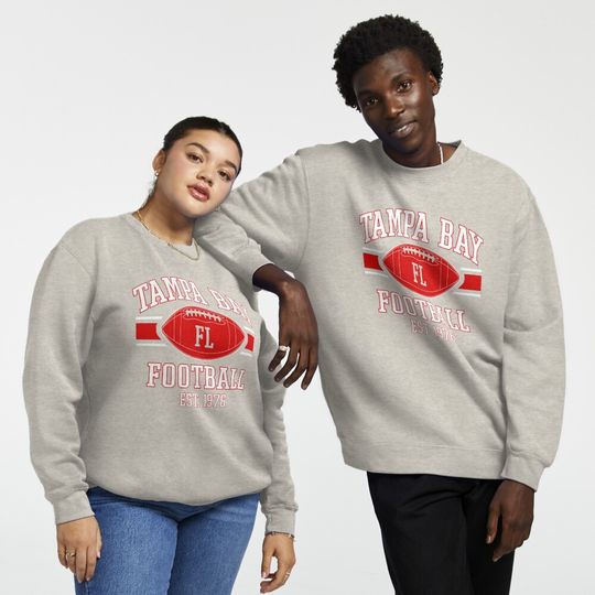 Vintage Tampa Bay Football Team Red White Art Gameday Goalline Sport Buccaneers Gifts Pullover Sweatshirt