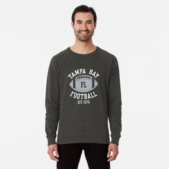 Vintage Tampa Bay Football Team Goalline Gameday Sport Grey White Art Buccaneers Gifts Lightweight Sweatshirt