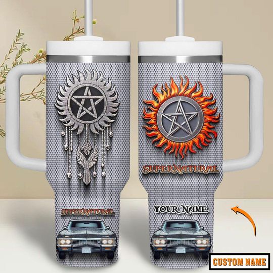 Supernatural Tumbler 40Oz, Winchester Bros Tumbler Cup, Dean Winchester Tumbler With Straw, Personalized Stainless Tumbler, Gift For Hi