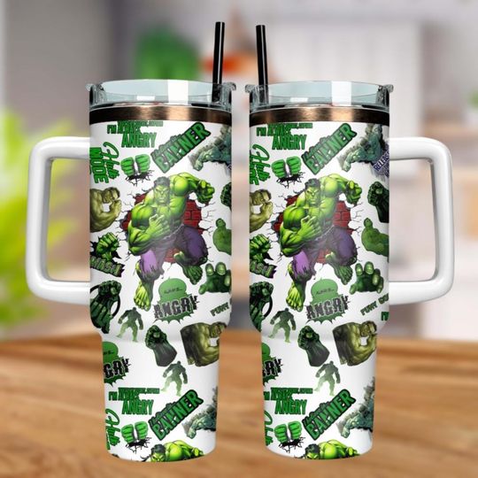 Hulk Movie 40oz Tumbler, Hulk Superheroes Stainless Steel Tumbler, Marvel Heroes Tumbler With Straw, Birthday Gift For Boy Girl