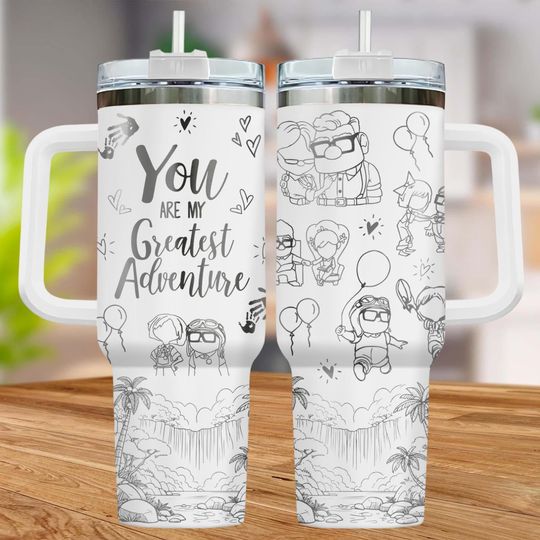 Carl And Ellie Tumbler, Disney Up Tumbler, Adventure Is Out There Tumbler Cup, Disney Couple Gift For Her