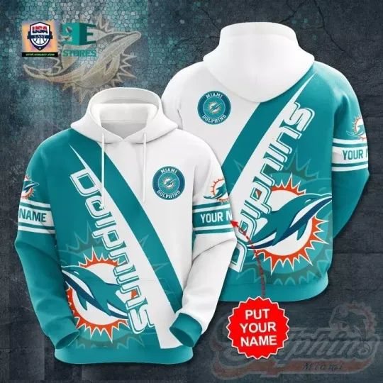 Custom Miami Football Team Dolphinss 3D Hoodie, Unisex Adults