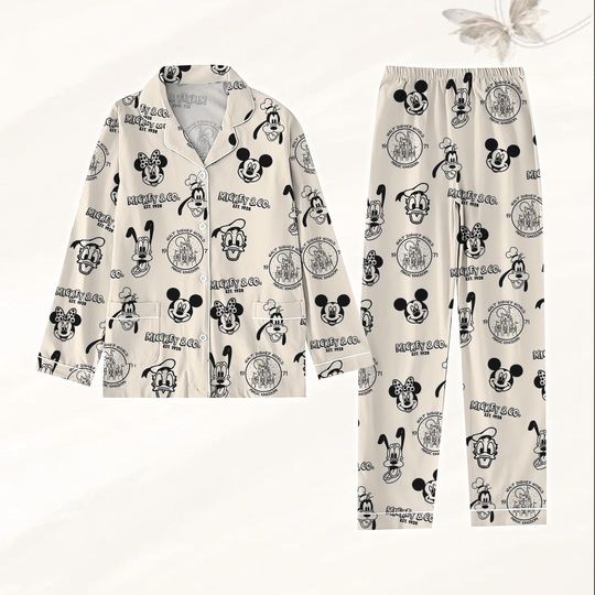 Mickey Mouse Pajamas Set, Disney Mickey Friends Women Pajamas, Matching Pajamas Set, Magic Kingdom Family Pajamas, Disneyland Gifts
