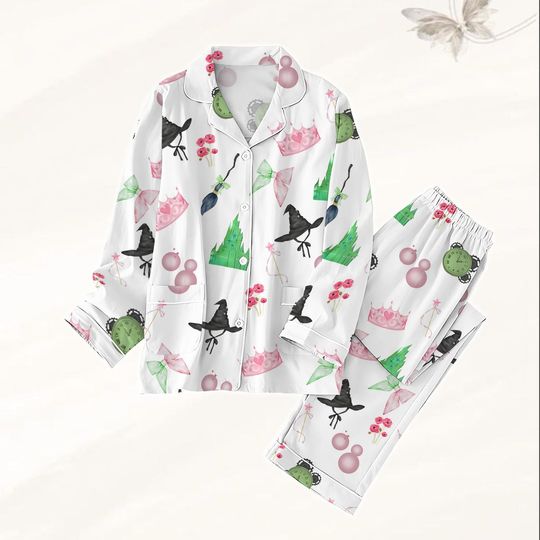 Wicked Pajamas Set, Wicked Musical Movie Women Pajamas, Change For Good Holiday Pajamas For Party, Wizard Of Oz Pjs, Broomstick Gifts