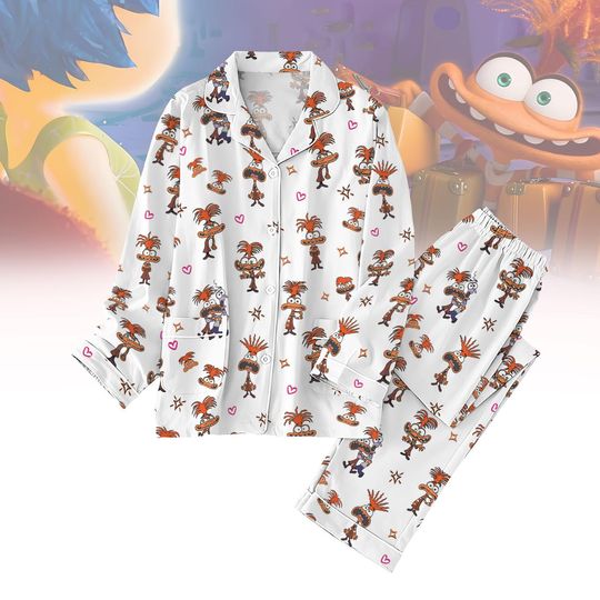 Anxiety Inside Out Pajamas Set, Disney Emotions Holiday Pajamas, Disney Feelings Matching Pajamas, Everything Is Fine Anxiety Shirt