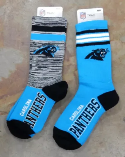 2 Pack football Carolina Panthers Retro Deuce Reverse MED Gift Set Socks McCaffrey