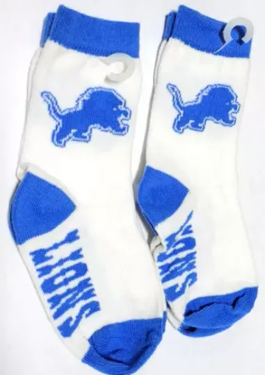 football Detroit Lions Children Socks - Size: 5-6 1/2, New (Lot of 2 Pair)
