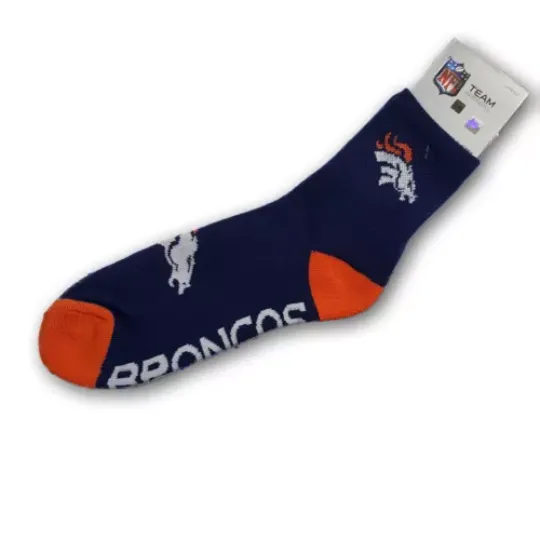 Denver Broncos football Navy Blue/Orange Socks New With Tags Size Large