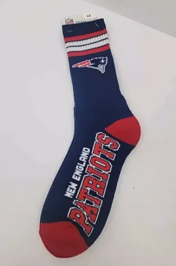 New England Patriots football 4-Stripe Large Socks Men's Size 10-13 Large Navy