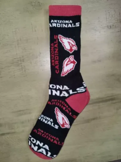Arizonna Cardinals Mens End to End Logo football Team Crew Socks Large