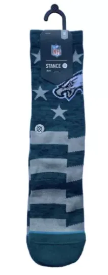 Philadelphia Eagles football American Football Stance Crew Men’s Socks 5.5-8
