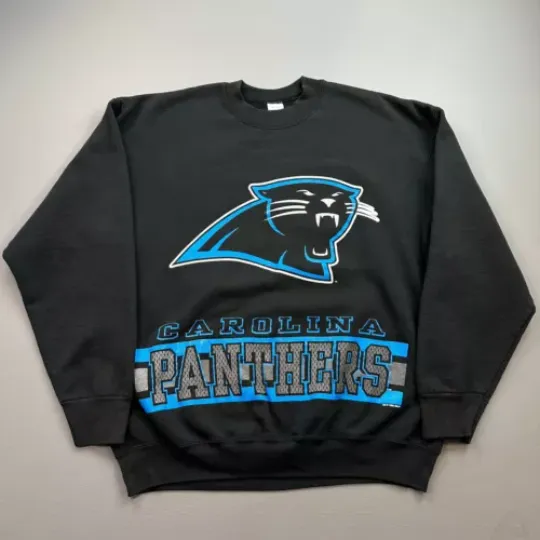 Vintage Carolina Panthers Sweatshirt Mens 2XL Salem Sportswear Pullover USA 90s