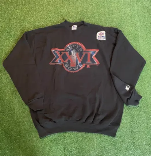 Vintage 90’s football Super Bowl Starter Black Crewneck Sweatshirt Made In USA NWT